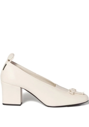 Miu Miu 65mm Élan bow-embellished block-heel pumps - Neutrals