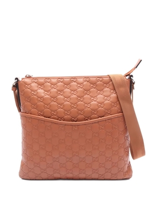 Gucci Pre-Owned 2000S Sima Embossed Leather Shoulder Bag - Brown