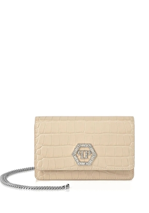 Philipp Plein crystal-embellished crossbody bag - Neutrals