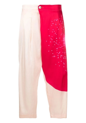 Pleats Please Issey Miyake colour-block cropped trousers - Pink