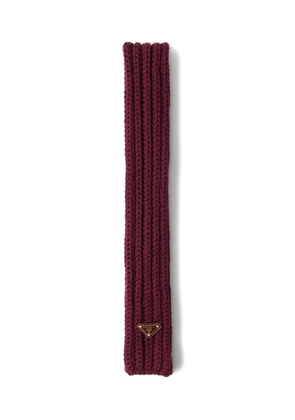 Prada enameled metal rib knit scarf - Red