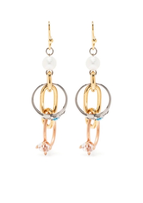 Marni embellished-ring pearl earrings - Gold