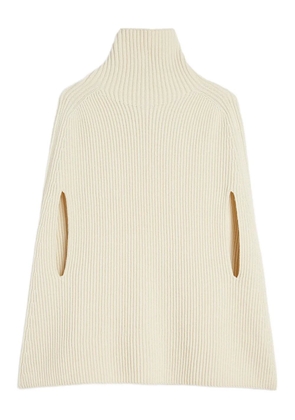 Jil Sander high-neck ribbed cape - Neutrals