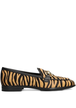 Pedro Miralles animal-print horsebit loafers - Brown