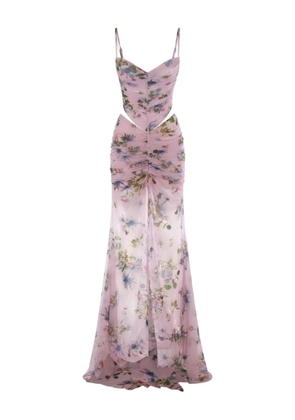 Blumarine floral print cut-out dress - Pink