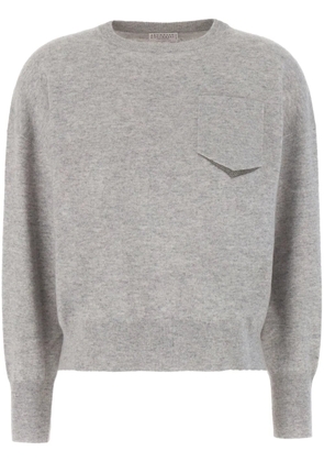 Brunello Cucinelli bead-detailed cashmere jumper - Grey