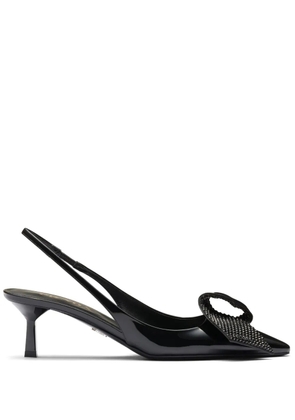 Prada 55mm crystal-embellished slingback pumps - Black
