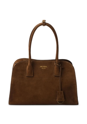 Prada medium suede tote bag - Brown