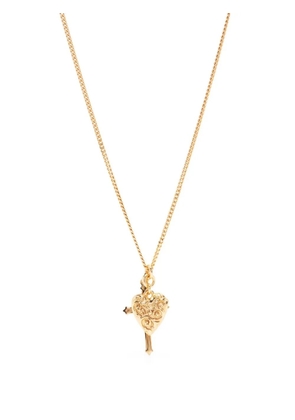 Emanuele Bicocchi Gold Cross and arabesque heart Pendant