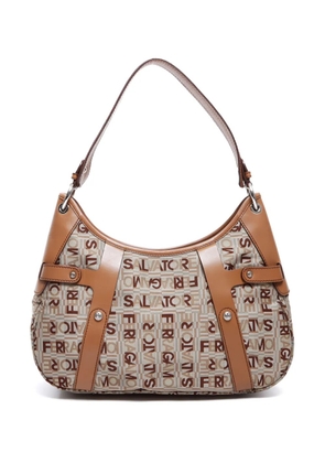 Ferragamo Pre-Owned logo-print canvas shoulder bag - Neutrals