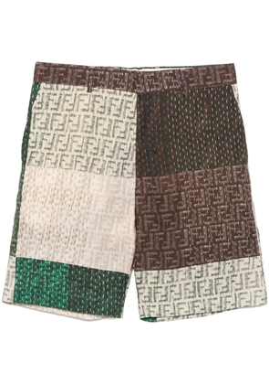 FENDI FF linen shorts - Brown