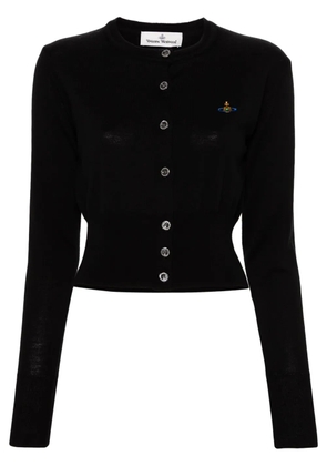 Vivienne Westwood Orb logo-embroidered wool cardigan - Black