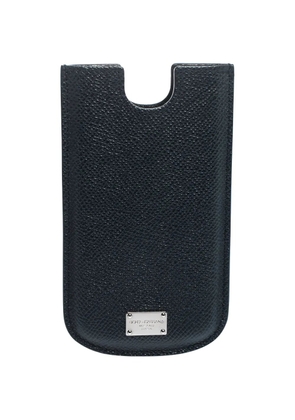 Dolce & Gabbana Pre-Owned embossed leather phone cover - Blue
