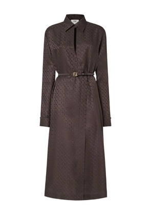 FENDI ff jacquard belted dress - Brown