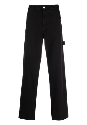 Awake NY logo-embroidered straight-leg jeans - Black