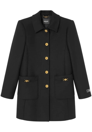 Versace A-line felted coat - Black