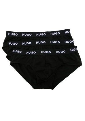 HUGO pack go three logo-waistband briefs - Black