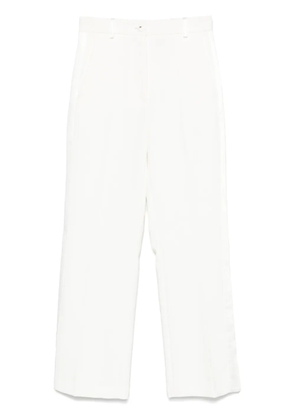 Elisabetta Franchi satin-bands crepe trousers - White