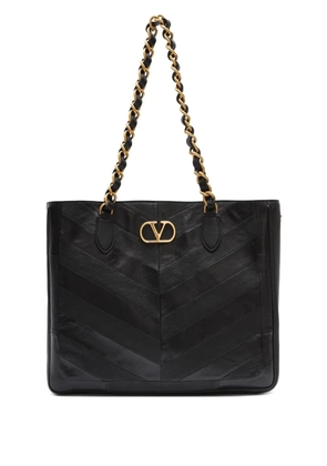 Valentino Garavani chevron-quilted chain-strap tote bag - Black