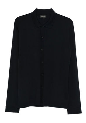 Roberto Collina polo-collar cardigan - Blue