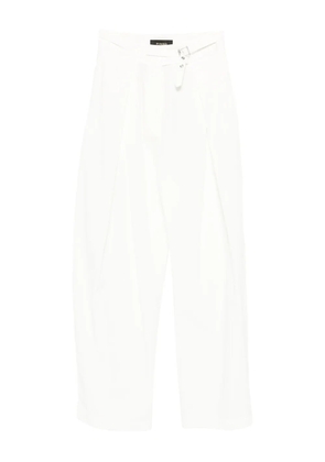 PINKO pleated belted straight trousers - White
