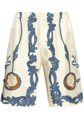 Versace Cameo silk shorts - Neutrals