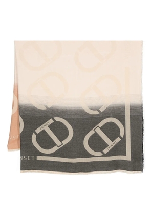TWINSET Oval T-jacquard scarf - Brown