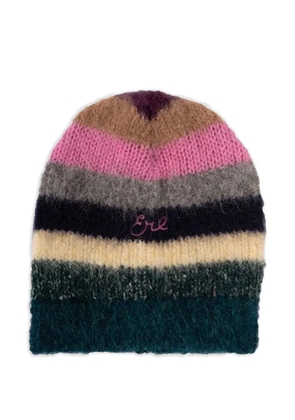 ERL striped embroidered hat - Black