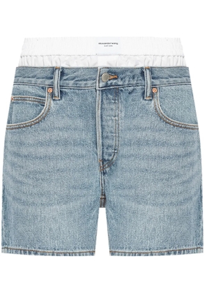 Alexander Wang layered denim shorts - Blue
