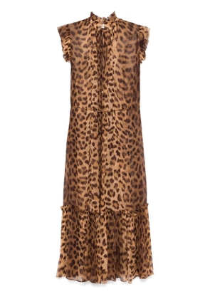 ZIMMERMANN Crush Flutter midi dress - Brown