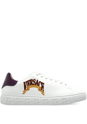 Versace logo-embroidered sneakers - White