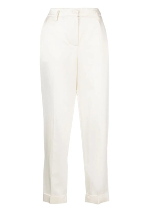 P.A.R.O.S.H. satin-finish mid-rise trousers - White