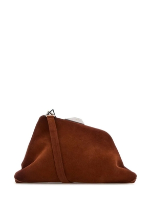 The Attico Day Off suede clutch bag - Brown