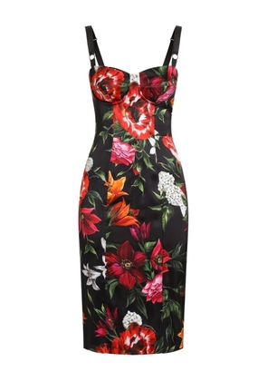 Dolce & Gabbana floral-print midi dress - Black