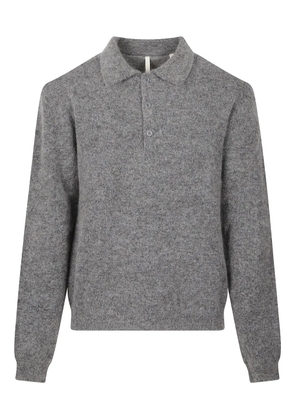 Sunflower polo-neck wool sweater - Grey