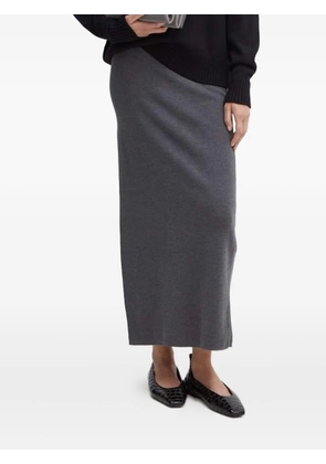 Liviana Conti side-slit maxi skirt - Grey