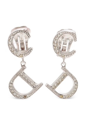 Christian Dior Pre-Owned CD logo rhinestone-embellished earrings - Silver