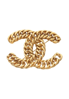 CHANEL Pre-Owned 1986-1988 Interlocking CC chain-link brooch - Gold