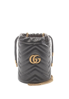 Gucci Pre-Owned 2020s mini GG Marmont bucket bag - Black