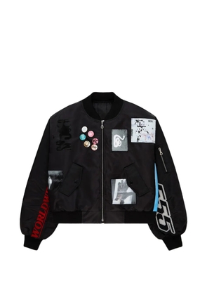 SP5DER Vet patched bomber jacket - Black
