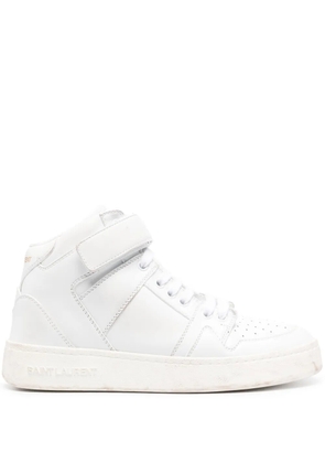 Saint Laurent Lax distressed leather sneakers - White