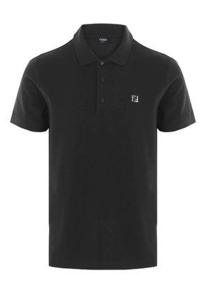 FENDI logo-embroidered polo shirt - Black