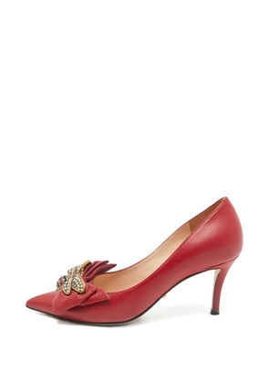 Gucci Pre-Owned Queen Margaret leather heeled pumps - Red