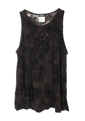 CHANEL Pre-Owned 1986-1988 floral tank top - Grey