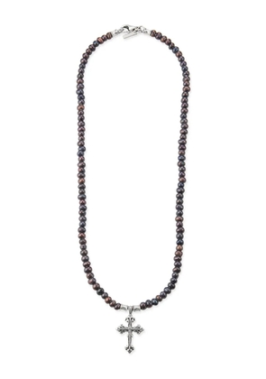 Emanuele Bicocchi Avelli Cross pearl necklace - Silver