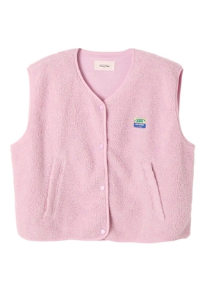 American Vintage Hoktown patch faux-shearling gilet - Pink