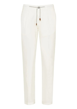 Eleventy drawstring straight-leg trousers - White
