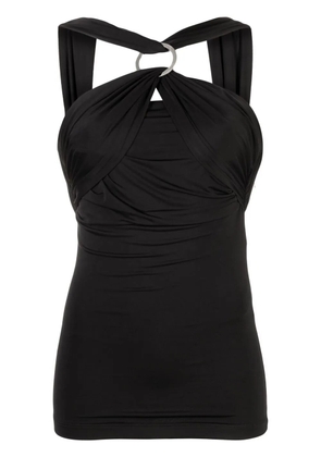 The Attico ruched halterneck dress - Black