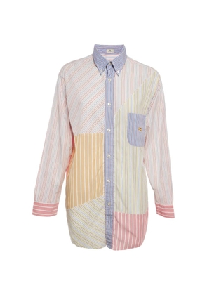 Etro Pre-Owned paneled striped shirt - White