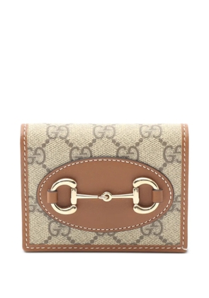 Gucci Pre-Owned 2020s Horsebit 1955 GG Supreme wallet - Brown